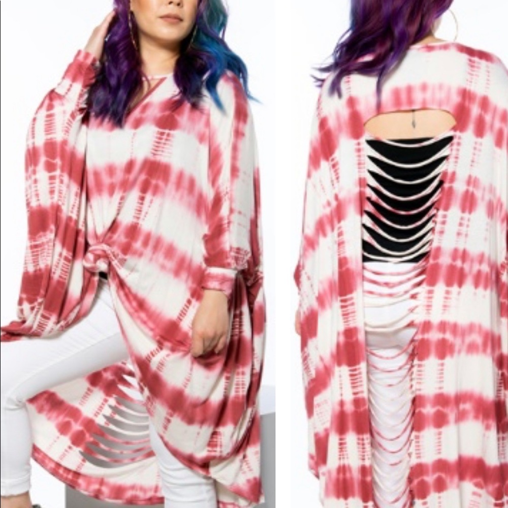 Cut up high low top tie dye